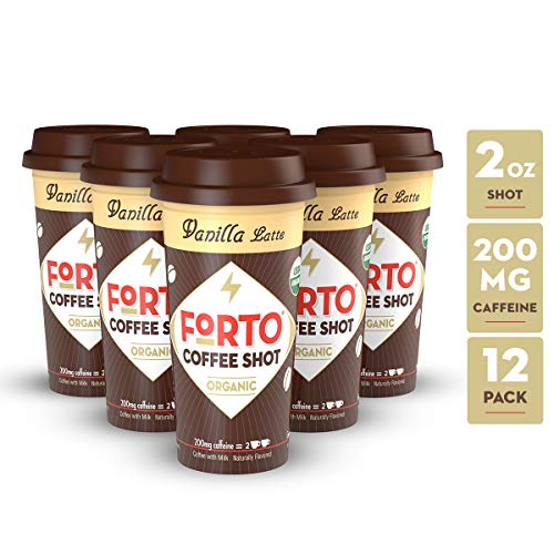 Product Cover FORTO Coffee Shots - 200mg Caffeine, Vanilla Latte, Ready-to-Drink on the go, Cold Brew Coffee Shot - Fast Coffee Energy Boost, Pack of 12