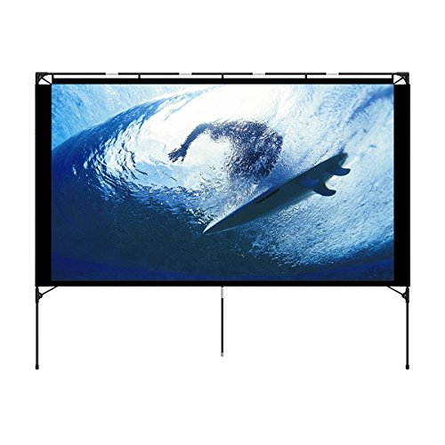 Product Cover Outdoor Projector Screen - Foldable Portable Outdoor Front Movie Screen, Setup Stand, Transportable Full Set Bag for Camping and Recreational Events,80 Inch by Vamvo
