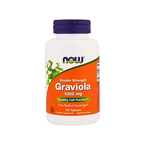 Product Cover NOW Supplements, Graviola 1,000 mg, Double Strength, Healthy Cell Function*, 90 Tablets