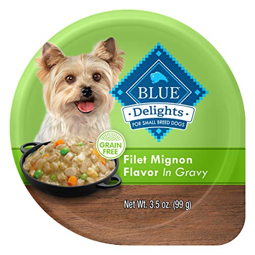 Product Cover Blue Buffalo Divine Delights Natural Adult Small Breed Wet Dog Food, Filet Mignon Flavor in Hearty Gravy 3.5-oz (Pack of 12)
