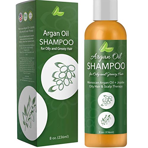 Product Cover Argan Oil Shampoo for Oily Hair + Scalp - Sulfate Free Clarifying Shampoo for Greasy Hair - Volume Shampoo for Men + Women - Therapeutic Jojoba & Keratin for Strength - Salon Quality Natural Hair Care