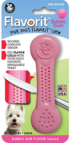 Product Cover Pet Qwerks Flavorit -Bubble Gum Flavored Nylon Bone for Aggressive Chewers (Made in The USA)