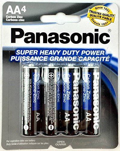 Product Cover 4pc Panasonic AA Batteries Super Heavy Duty Power Carbon Zinc Double A Battery 1.5v