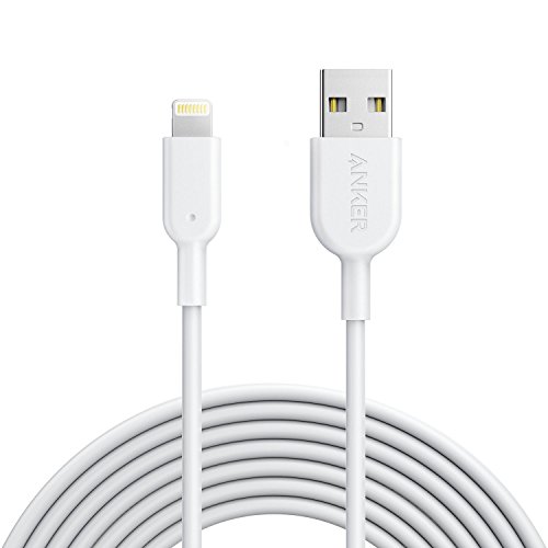 Product Cover Anker Powerline II Lightning Cable (10ft), Durable Cable, MFi Certified for iPhone X / 8/8 Plus / 7/7 Plus / 6/6 Plus / 5s (White)