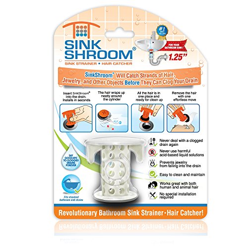 Product Cover SinkShroom The Revolutionary Sink Drain Protector Hair Catcher/Strainer/Snare, White