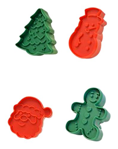 Product Cover R&M International 0469 Christmas Double-Sided Cookie Stamper Set, Assorted Designs, 4-Piece Set