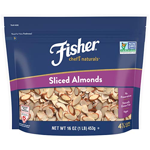Product Cover FISHER Chef's Naturals Sliced Almonds, 16 oz, Naturally Gluten Free, No Preservatives, Non-GMO