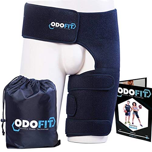 Product Cover UNIQUE Design Recovery Groin Support - 6 Benefits for Pulled Muscles in 1- Brace Perfect Fit for Groin Pull Hip Sciatic Nerve Pain Thigh Pain and Pulled Hamstring. Storage Bag Included
