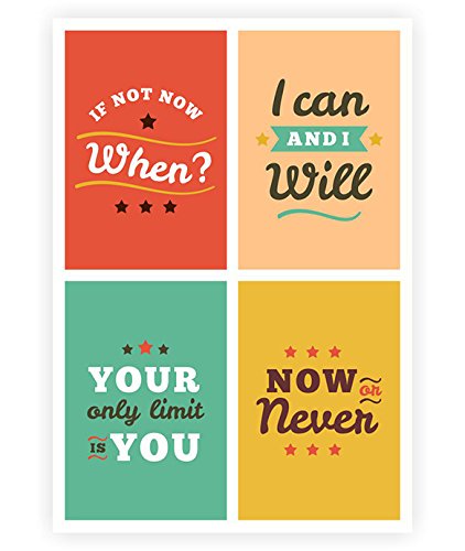 Product Cover LAB NO 4 If Not Now When? I Can and I Will Short Inspirational Quote Poster A3 Size