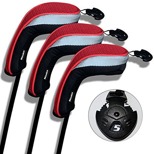Product Cover Andux 3pcs/Set Golf Hybrid Club Head Covers with Interchangeable No. Tag Pack of 3