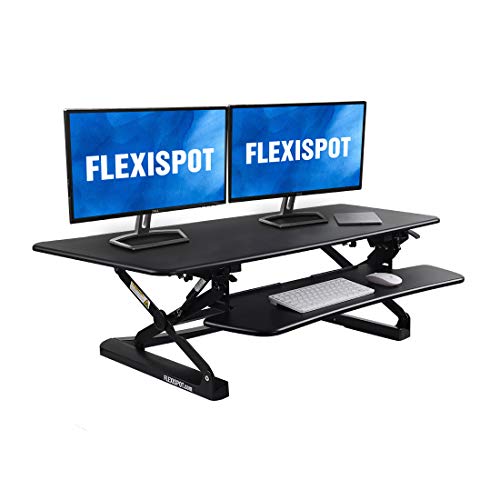 Product Cover FlexiSpot M3B Standing Desk - 47 Inch Wide Platform Stand Up Desk Riser with Quick Release Keyboard Tray (L-Size-Black)