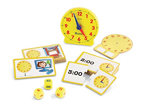 Product Cover Learning Resources Time Activity Set, Analog Clock, Tactile Learning, 41 Pieces, Ages 5+