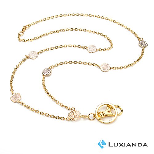 Product Cover LUXIANDA Id Lanyard for Women, Perfect for Employee Id Badges and Keys, Perfect for Nurses and Teachers, Office Glasses Stainless Steel Chain