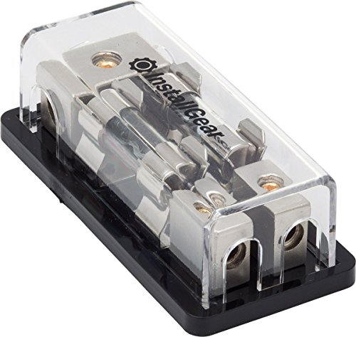 Product Cover InstallGear 4/8 AWG Gauge AGU Fuse Holder Distribution Block 4 Gauge in to (2) 8 Gauge Out with 60A Fuses