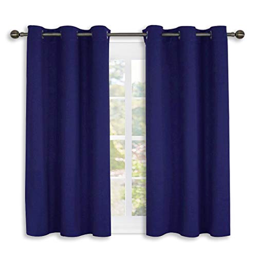 Product Cover NICETOWN Navy Blue Blackout Draperies Curtains, All Season Thermal Insulated Solid Grommet Top Blackout Curtains/Drapes for Kid's Room (1 Pair, 42 x 45 Inch in Navy Blue)