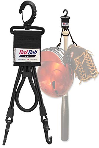 Product Cover BatBob Pro - Dugout Gear Hanger - The Dugout Organizer - for Baseball and Softball to Hold Bats, Helmets and Gloves (Black)