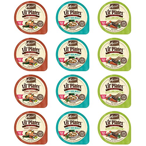 Product Cover Merrick Lil's Plates Grain Free Wet Food for Small Breed Dogs Variety Pack, 3.5 Oz., (4) Little Lamb Chop Stew, (4) Dainty Duck Medley, (4) Teensy Turducken (12 Pack Bundle)