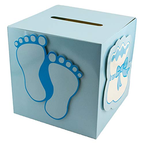 Product Cover Tytroy Baby Shower Wishing Well Card Box Cute Decoration Rattle Pretty Keepsake Carriage (Blue)
