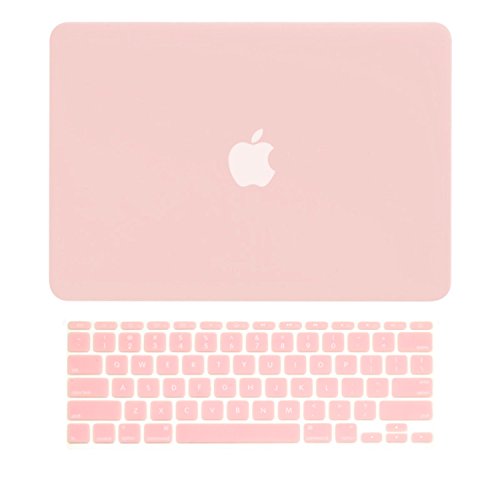 Product Cover TOP CASE - 2 in 1 Signature Bundle Rubberized Hard Case and Rose Quartz Keyboard Cover Compatible MacBook Air 11