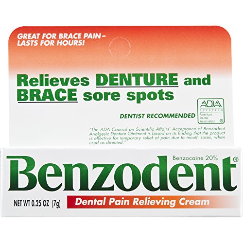 Product Cover Benzodent Dental Pain Relieving Cream for Dentures and Braces, 0.25 Ounce Tube