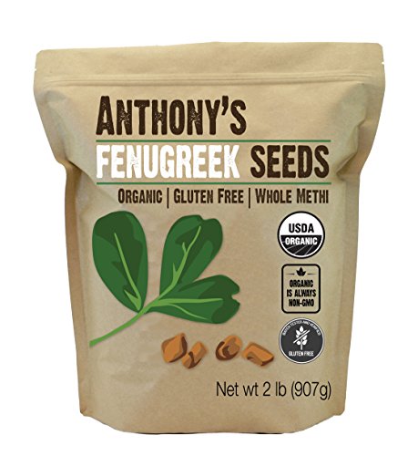 Product Cover Anthony's Organic Fenugreek Seeds, 2lbs, Whole Methi Seeds, Gluten Free, Non GMO, Non Irradiated