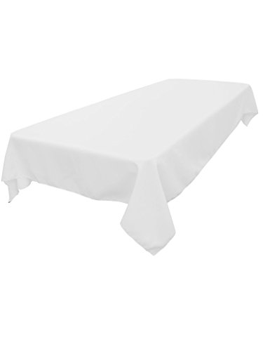 Product Cover LA Linen Polyester Poplin Rectangular Tablecloth, 60 x 90, White