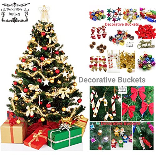 Product Cover Decorative Buckets:Christmas Decorations : Set Of 50 Pcs Christmas Tree Ornament Assorted Pack