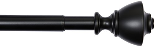 Product Cover AmazonBasics 1-Inch Wall Curtain Rod with Urn Finials, 36 to 72 Inch, Black