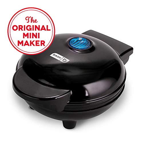 Product Cover Dash DMS001BK Mini Maker Electric Round Griddle for Individual Pancakes, Cookies, Eggs & other on the go Breakfast, Lunch & Snacks with Indicator Light + Included Recipe Book - Black