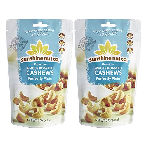 Product Cover Sunshine Nut Company 'Perfectly Plain' Cashews, Peanut Free, Gluten Free, GMO Free, 7 oz, Pack of 2