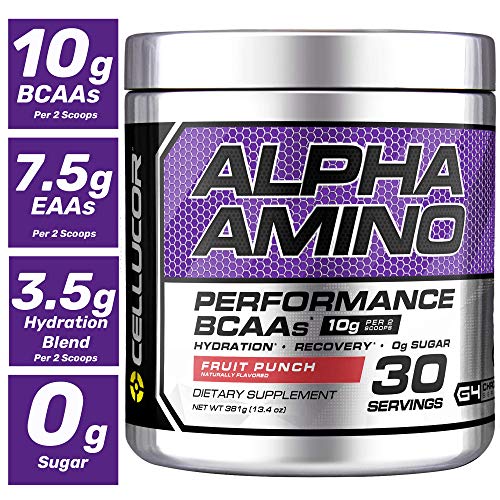 Product Cover Cellucor Alpha Amino EAA & BCAA Recovery Powder, Essential & Branched Chain Amino Acids Supplement, Fruit Punch, 30 Servings