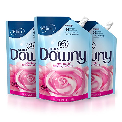 Product Cover Downy Ultra Liquid Fabric Conditioner (Fabric Softener), April Fresh, 48 Oz Smart Pouches, 3 Pack, 168 Loads Total