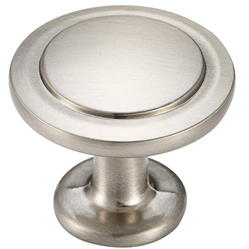 Product Cover Amazer Cabinet Round Knobs, Satin Nickel Traditional Cabinet & Furniture Knobs Hardware Round Knob Pull - 1-1/4 Inch Diameter - 20 Pack