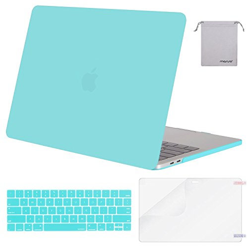 Product Cover MOSISO MacBook Pro 13 inch Case 2019 2018 2017 2016 Release A2159 A1989 A1706 A1708, Plastic Hard Shell &Keyboard Cover &Screen Protector &Storage Bag Compatible with MacBook Pro 13, Turquoise
