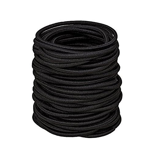 Product Cover CHRONEXtm 25 Pcs Black Ponytail Holders Hair Elastic Rubber Bands Ties Accessories For Girls/Women - Pack Of 25