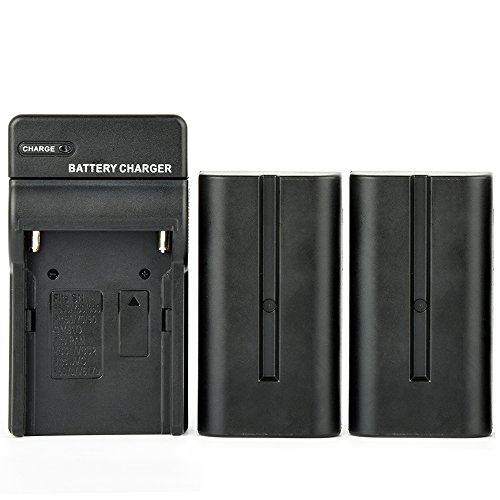 Product Cover SUPON 2 Pack Replacement NP-F550 Battery with Charger Compatible for Sony NP-F970,NP-F550,NP-F570,NP-F330,NP-F530 (2xNP-F550 with Charger)