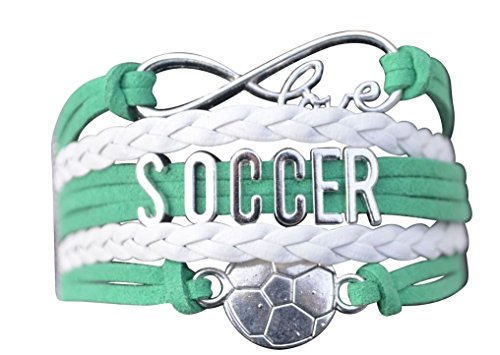Product Cover Soccer Charm Bracelet - Infinity Love Adjustable Charm Bracelet with Soccer Charm for Soccer Players and Teams