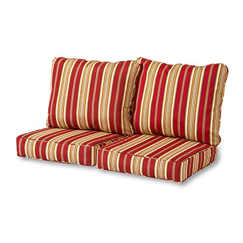 Product Cover Greendale Home Fashions Deep Seat Loveseat Cushion Set, Roma Stripe