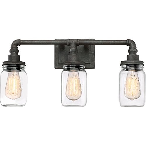Product Cover Quoizel SQR8603RK Squire Industrial Rustic Vanity Wall Lighting, 3-Light, 300 Watts, Rustic Black (11