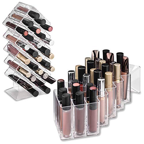 Product Cover byAlegory Acrylic Lip Gloss Makeup Organizer | 28 Space Storage Designed To Stand, Lay Flat & Be Stacked (CLEAR)