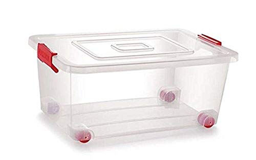 Product Cover Siva Naturals. Plastic Storage Box with Lack and Wheel, 20 L(Transparent)