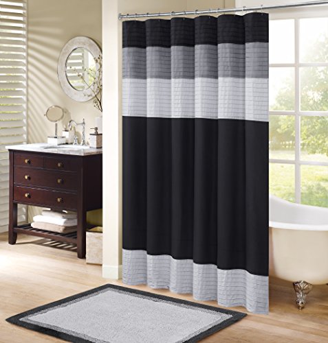 Product Cover Comfort Spaces Windsor Bathroom Shower Pieced Ruffle Pattern Modern Elegant Microfiber Fabric Bath Curtains, 72