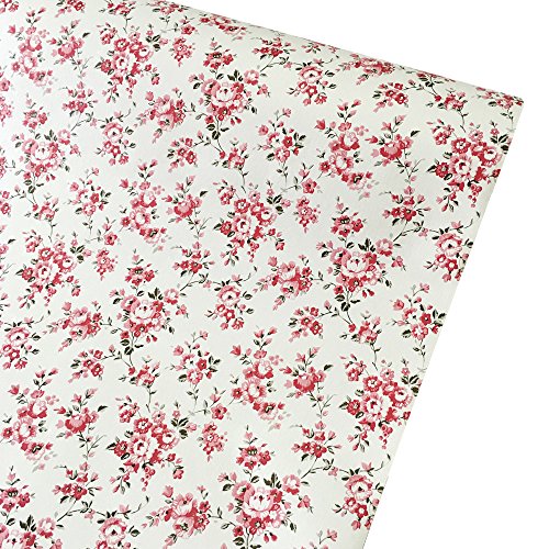 Product Cover SimpleLife4U Rural Floral Contact Paper Decorative Self-Adhesive Shelf Liner Drawer Cabinet Sticker 17.7 Inch By 9.8 Feet