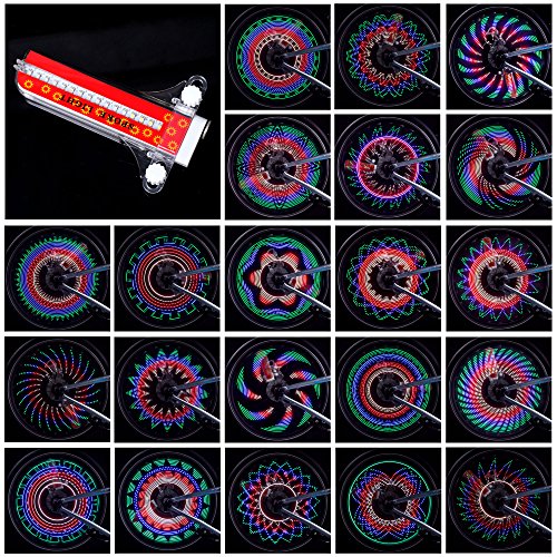 Product Cover DAWAY LED Bike Spoke Light Waterproof A07 Bicycle Wheel Tire Light for Cycling, Safety Cool Bike Accessories, Automatic & Manual Dual Switch, Super Bright, 32 Different Patterns, Include Batteries