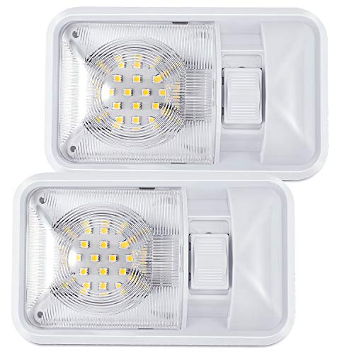 Product Cover Kohree 12V Led RV Ceiling Dome Light RV Interior Lighting for Trailer Camper with Switch, Single Dome 300LM Each (Pack of 2)