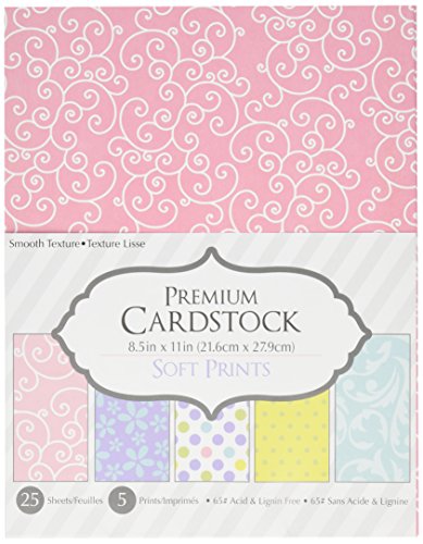Product Cover Darice 30020598 Patterned 8.5 by 11 Cardstock Paper Pack, Soft Prints 8.55, 8.5