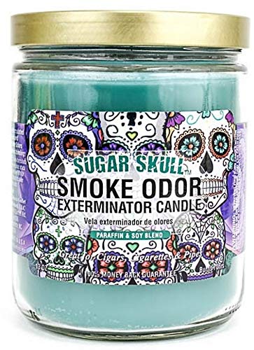 Product Cover Smoke Odor Exterminator 13oz Jar Candle, Sugar Skull
