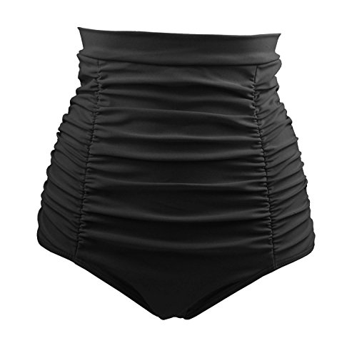 Product Cover COCOSHIP Women's Retro High Waisted Bikini Bottom Ruched Swim Short Tankinis(FBA)