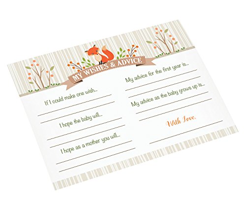 Product Cover Lillian Rose Woodland Baby Shower Wishes Cards, Neutral, 5.5