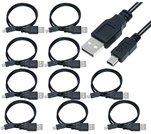 Product Cover 10 Pack 50cm(1.5 feet) USB 2.0 A to Mini 5 pin B Cable for External HDDS/Camera/Card Readers